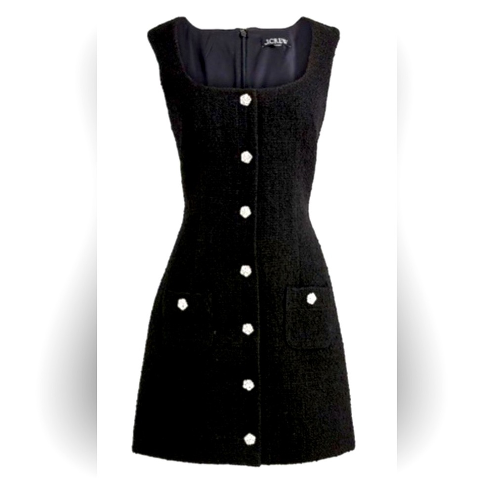 J.Crew Sophia Sleeveless dress with jewel buttons size 4 black.